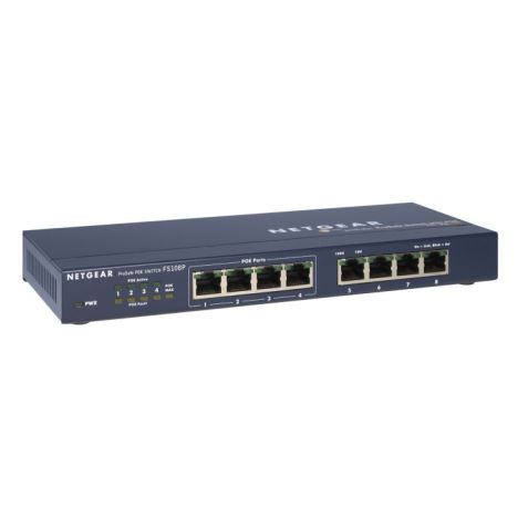Netgear FS108P Prosafe 8-Port 10/100 Switch with 4-Port PoE