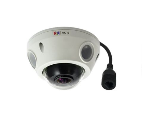 ACTi E925 5MP Outdoor Mini Fisheye Dome with D/N, Adaptive IR, Basic WDR, Fixed Lens