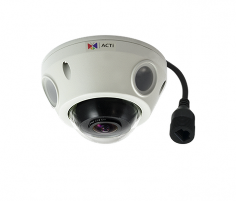 ACTi E927 10MP Outdoor Mini Fisheye Dome with D/N, Adaptive IR, Basic WDR, Fixed Lens