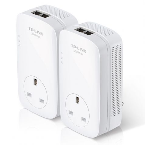 TP-Link TL-PA9020P 2-Port Gigabit Pass-through Powerline Starter Kit