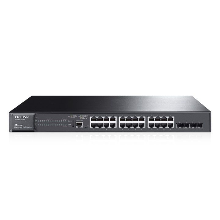TP-Link JetStream T2600G-28MPS 24-Port Gigabit L2 Managed PoE+ Switch with 4 SFP Slots 