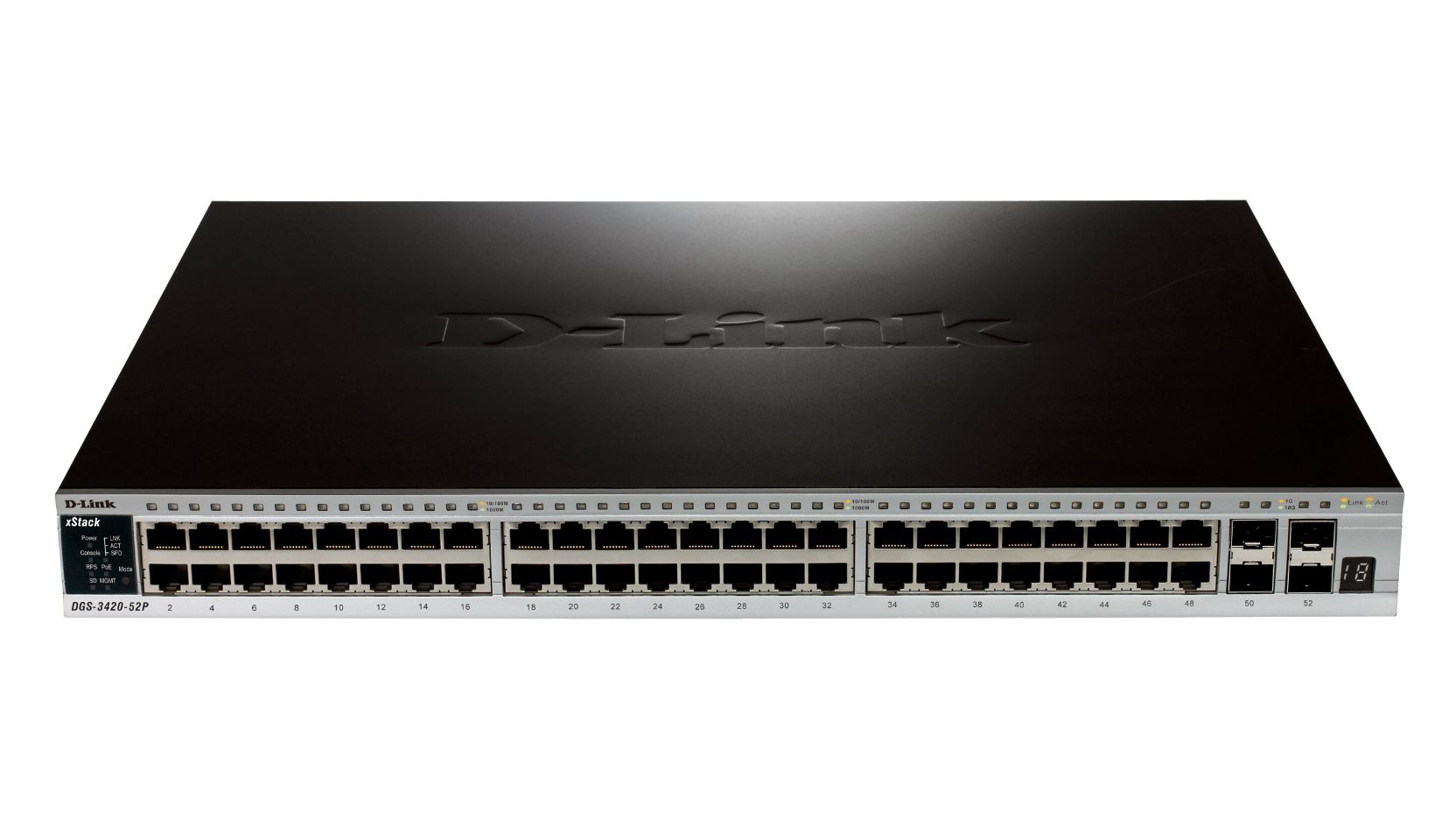D-Link DGS-3420-52P 52-Port Gigabit PoE+ Switch with 4 SFP+ Ports