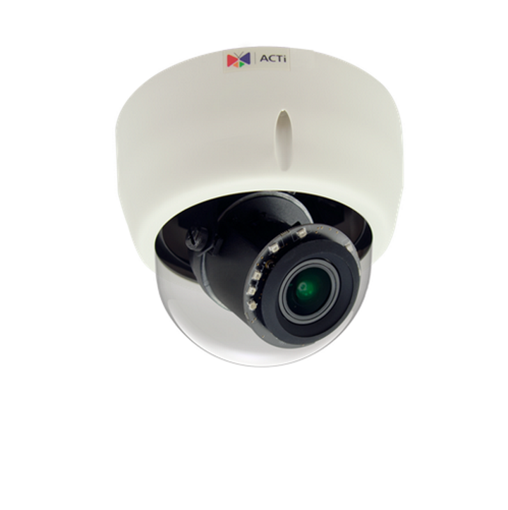 ACTi E618 3MP Indoor Zoom Dome with D/N, Adaptive IR, Superior WDR, 4.3x Zoom Lens