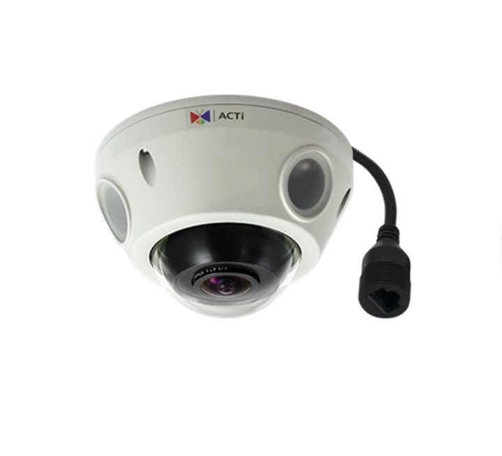 ACTi E925 5MP Outdoor Mini Fisheye Dome with D/N, Adaptive IR, Basic WDR, Fixed Lens