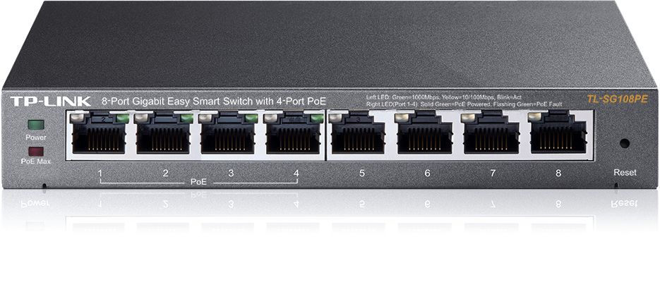 TP-Link TL-SG108PE 8-Port Gigabit Easy Smart Switch with 4-Port PoE