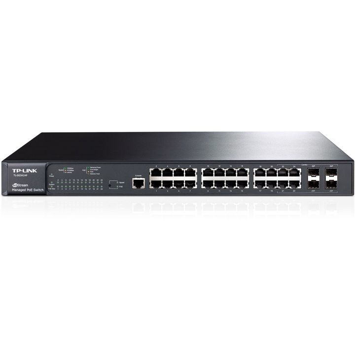 TP-Link JetStream TL-SG3424P 24-Port Gigabit L2 Managed PoE Switch with 4 Combo SFP Slots 