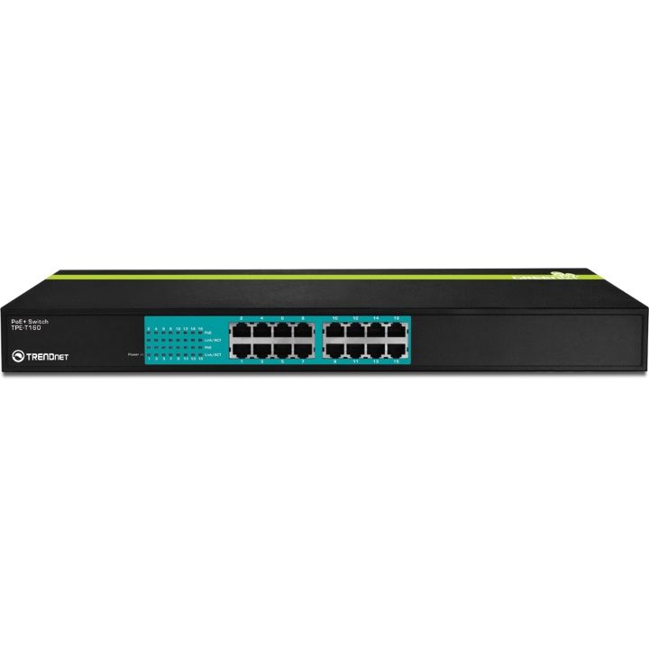 Trendnet TPE-T160 16 Port 30 Watt 10/100Mbps Power over Ethernet+ Switch 