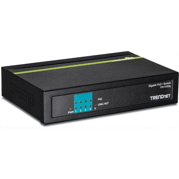 Trendnet TPE-TG50g 5 Port Gigabit Power over Ethernet+ Switch 