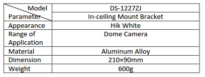 Hikvision DS-1227ZJ Indoor In-ceiling Mount