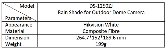  Hikvision DS-1250ZJ Rain Shade