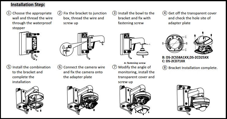 Hikvision DS-1272ZJ-120B Wall Mount Bracket with Junction Box