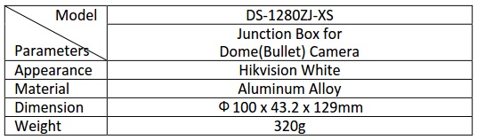  Hikvision DS-1280ZJ-XS Junction Box