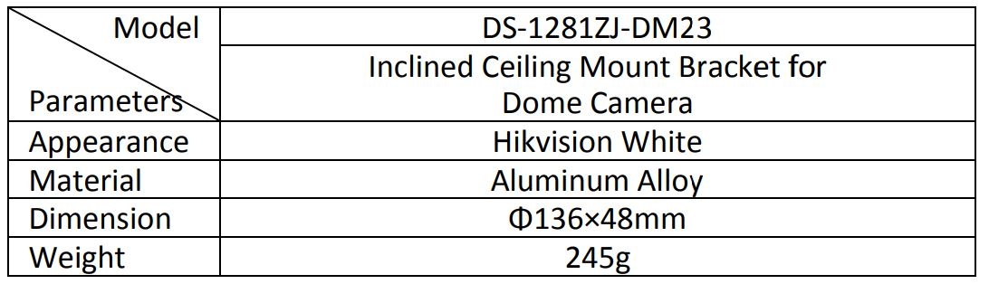 Table for DS-2CD1473ZJ-135