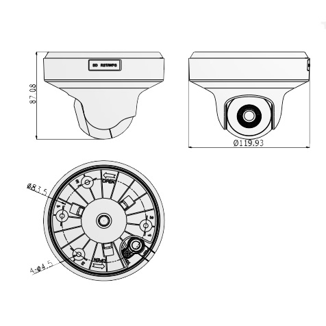 DS-2CD2F22FWD-IW dimensions