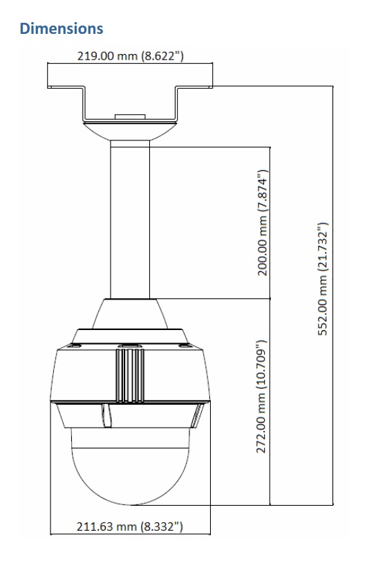 Geovision GV-PPTZ7300 Dimensions