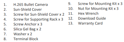 GV-EBL4711 packing list