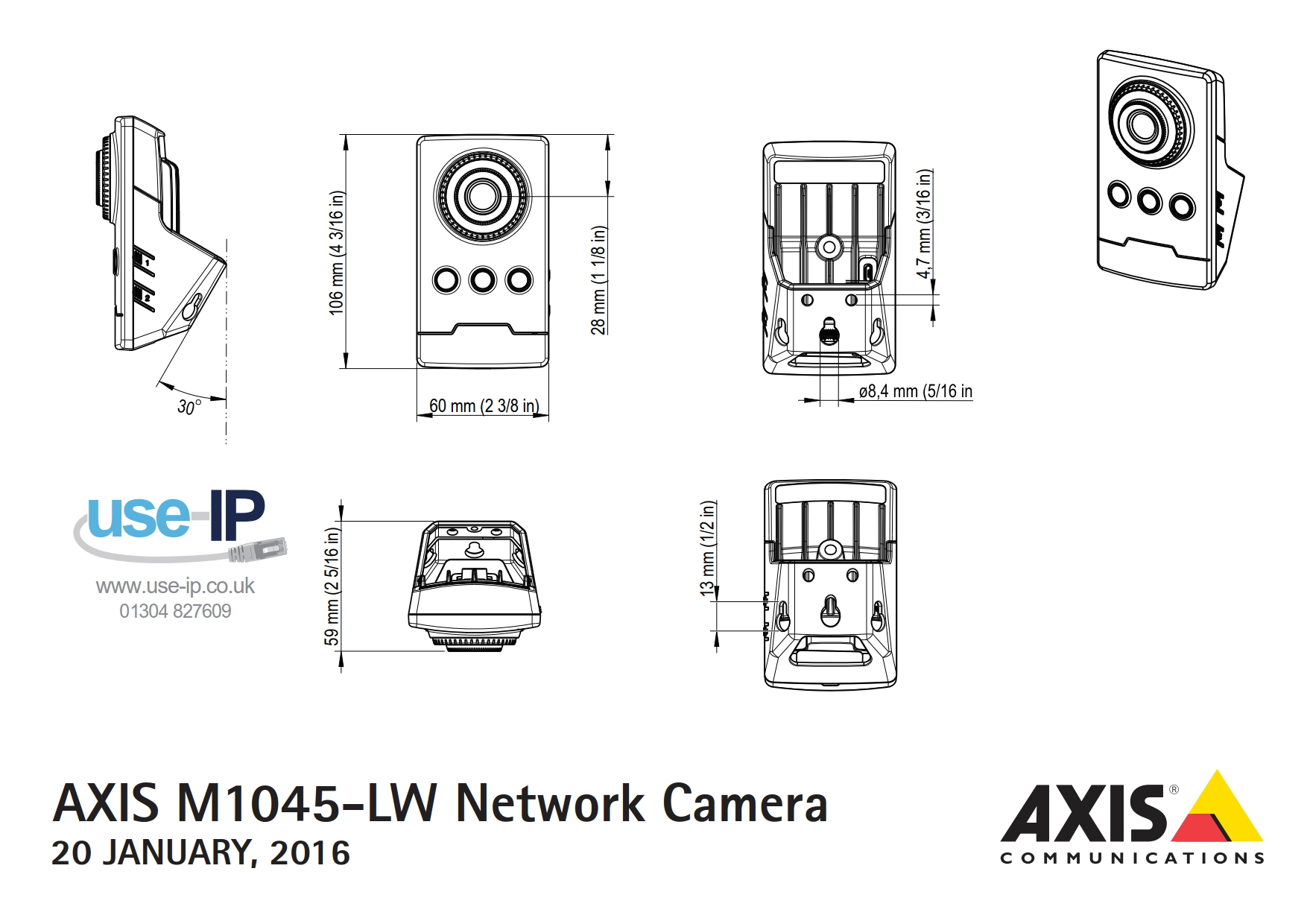 Axis M1045-LW Dimensions