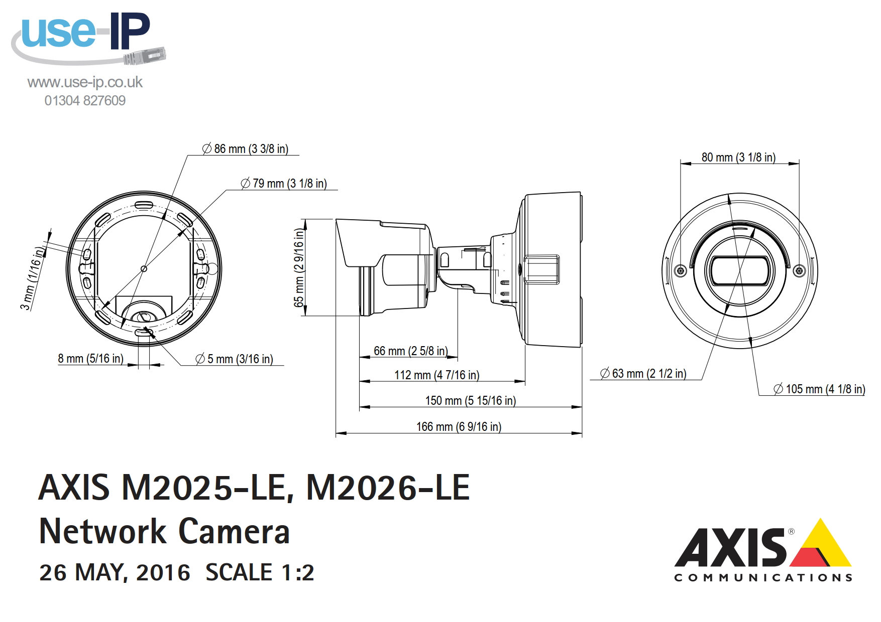 Axis M2025-LE Dimensions