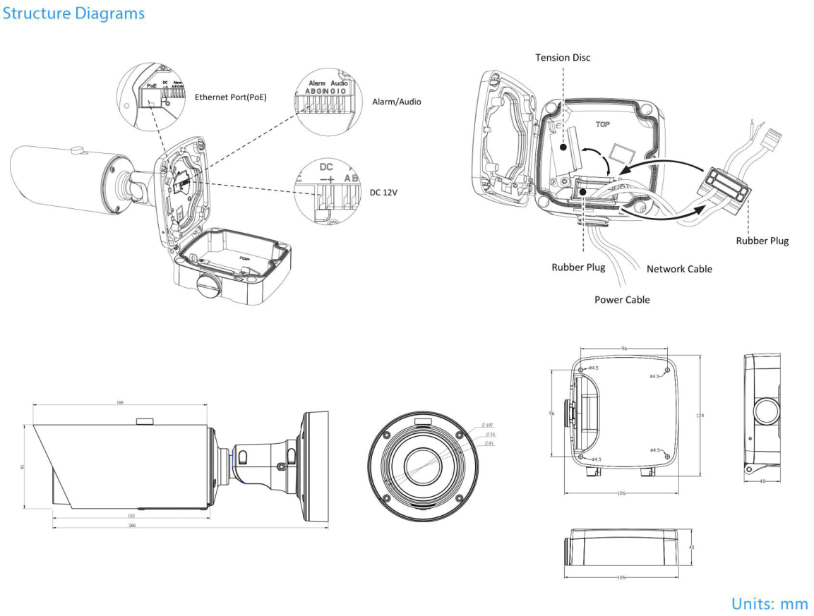 Milesight 4K Bullet Dimensions