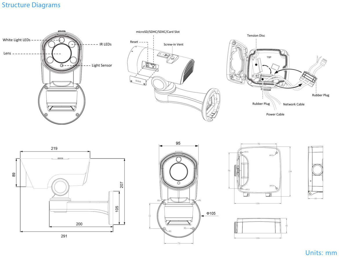 Milesight PTZ Bullet Dimensions