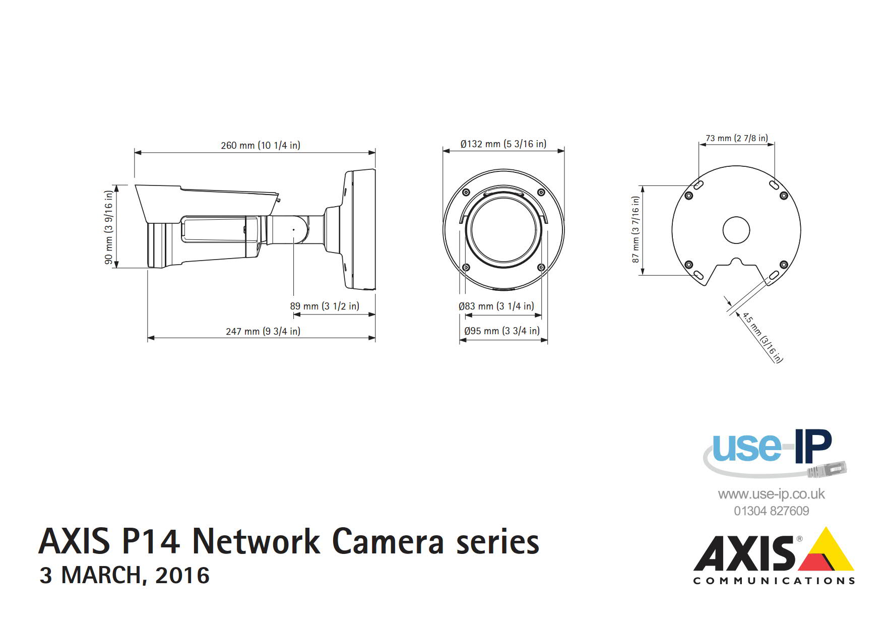 Axis P1435-LE Dimensions