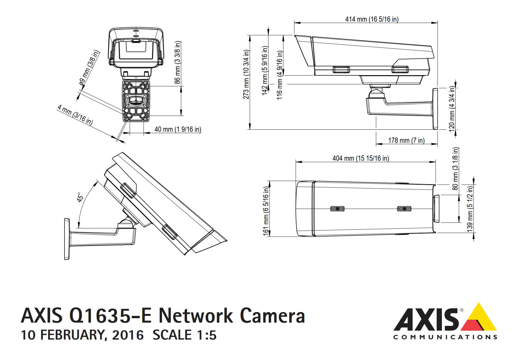 Axis Q1635-E Dimensions Axis Q1635-E Dimensions