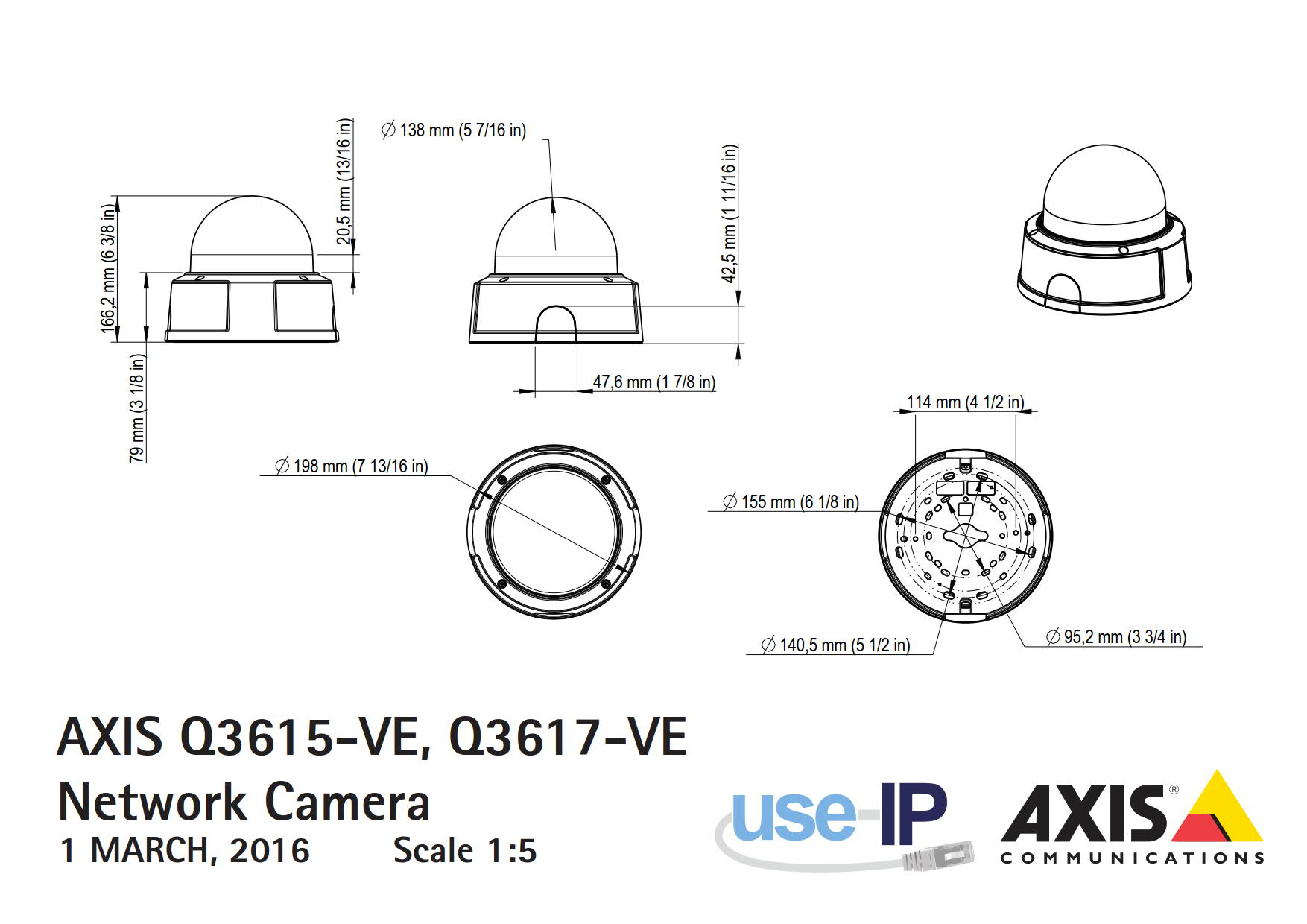 Axis P1254 Dimensions