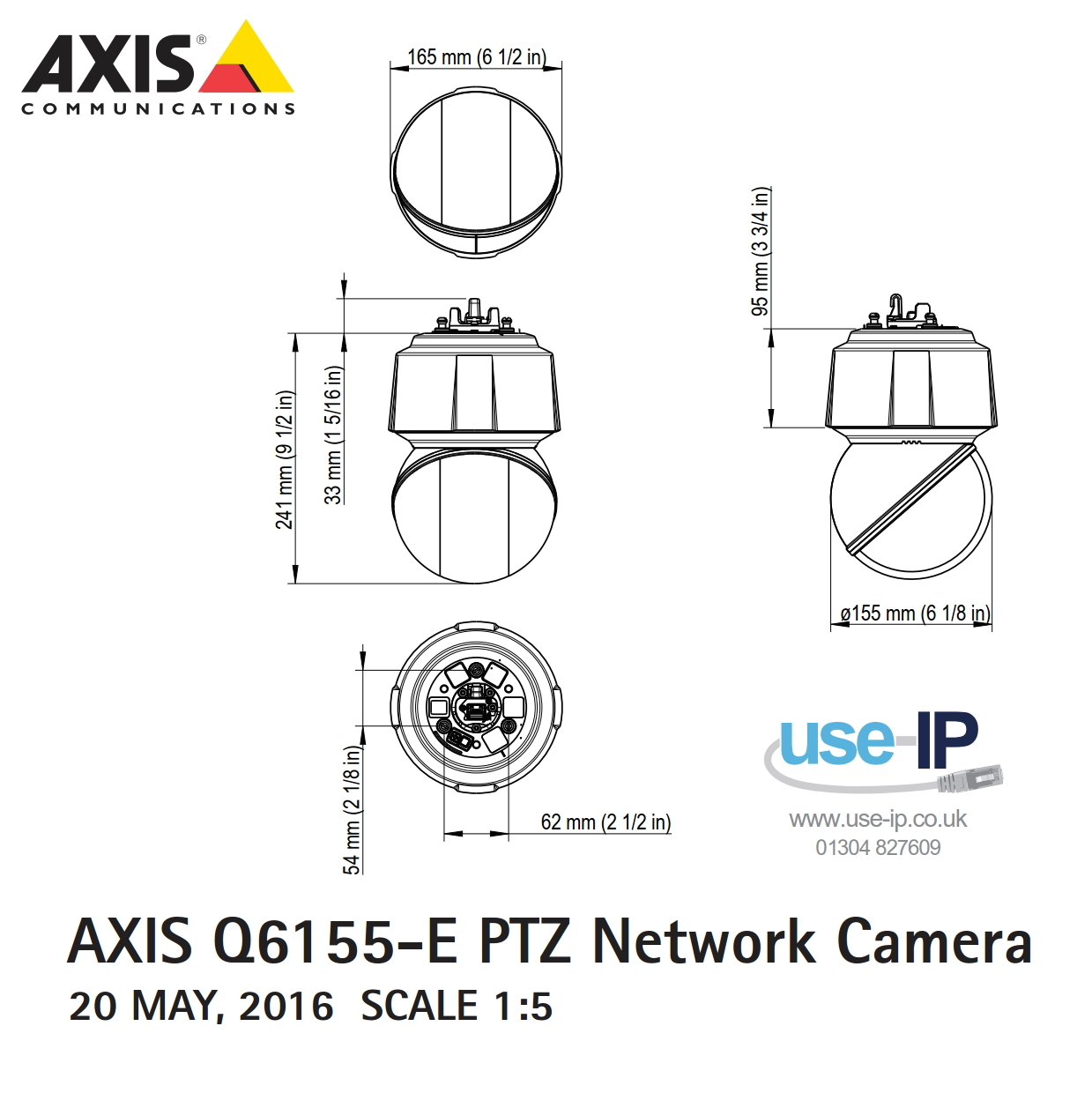 Axis Q6155-E Dimensions