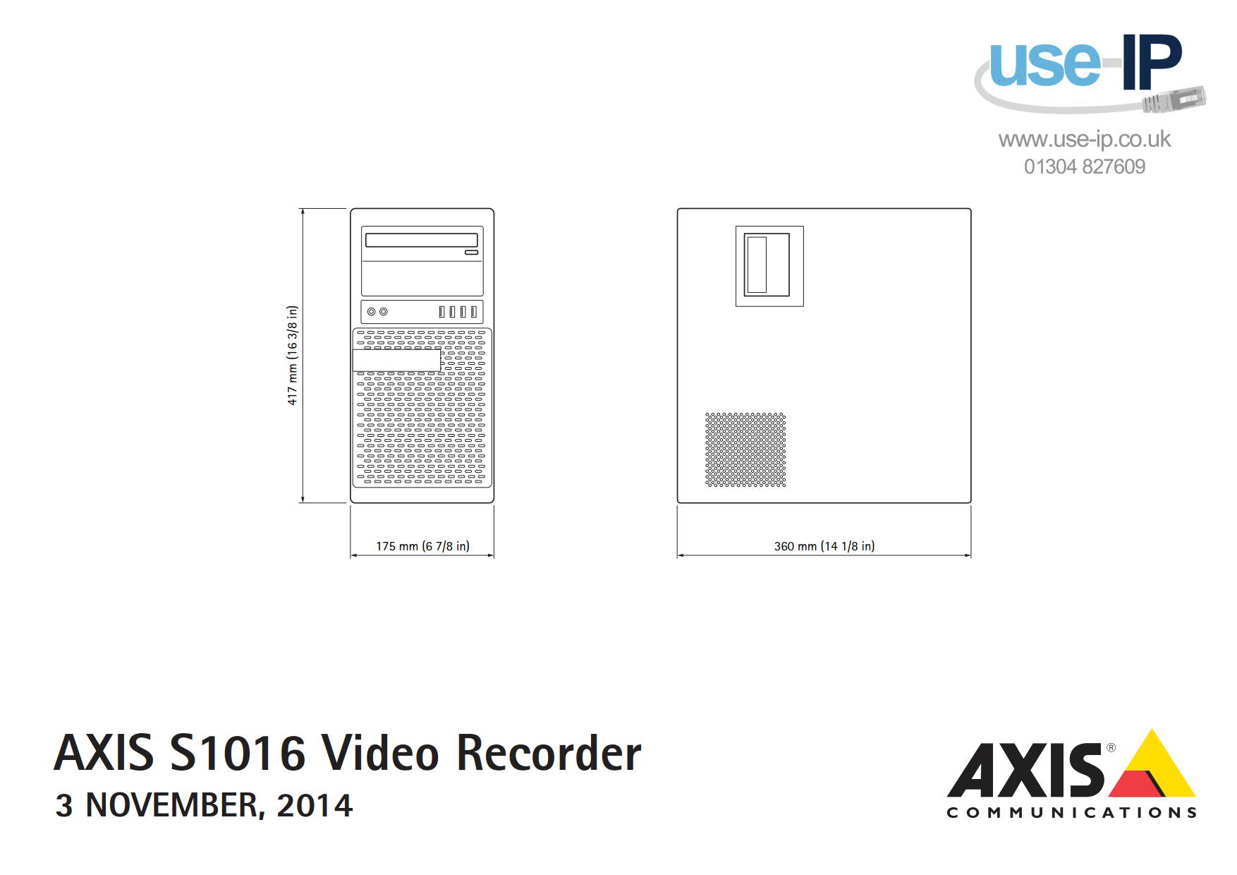 Axis S1016 Mk II Dimensions