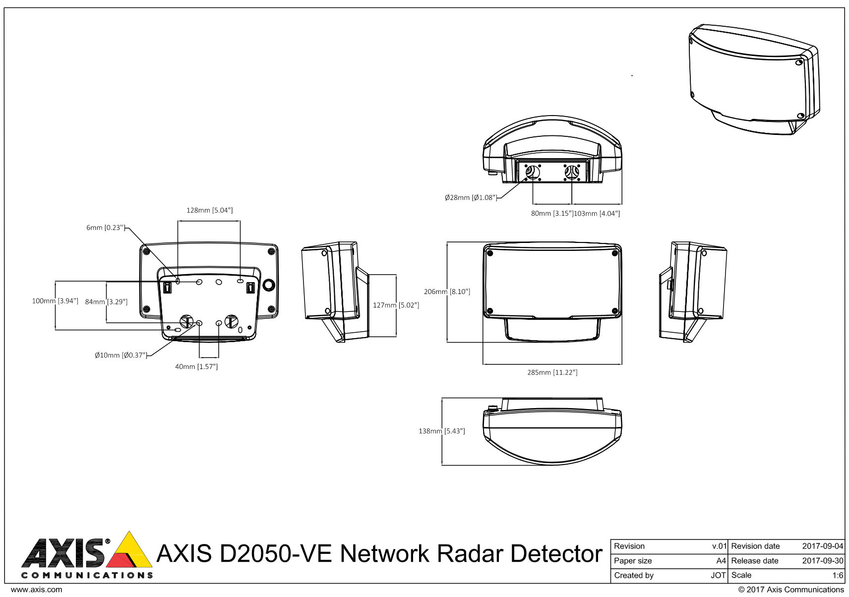 D2050-VE Dimensions D2050-VE