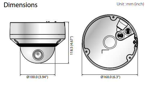 XNV-8080R Dimensions