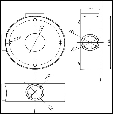 Hikvision DS-1260ZJ Power Intake Box In/Out