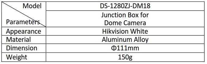  Hikvision DS-1280ZJ-DM18 Junction Box