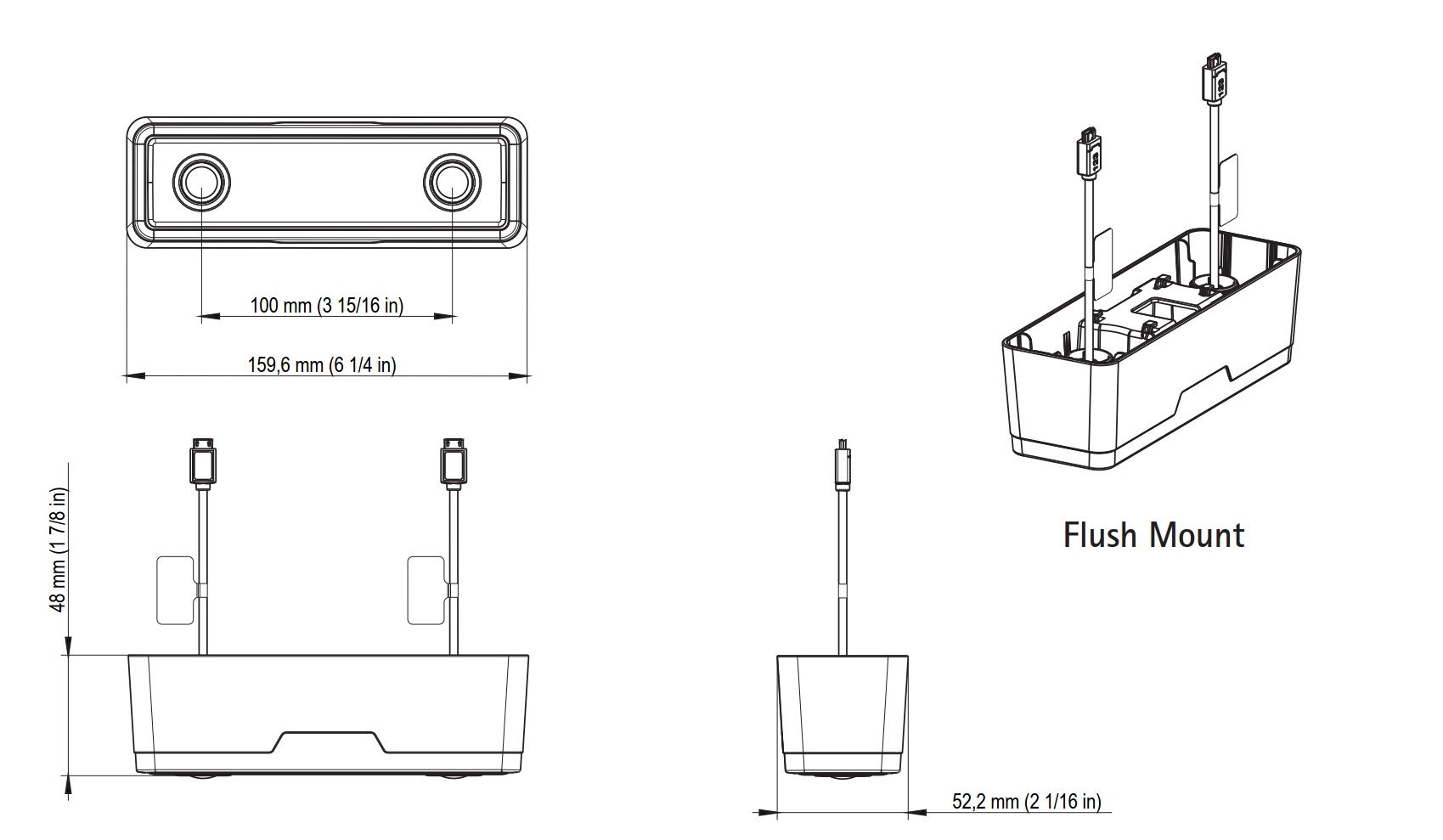 F8804 Flush Mount Dimensions