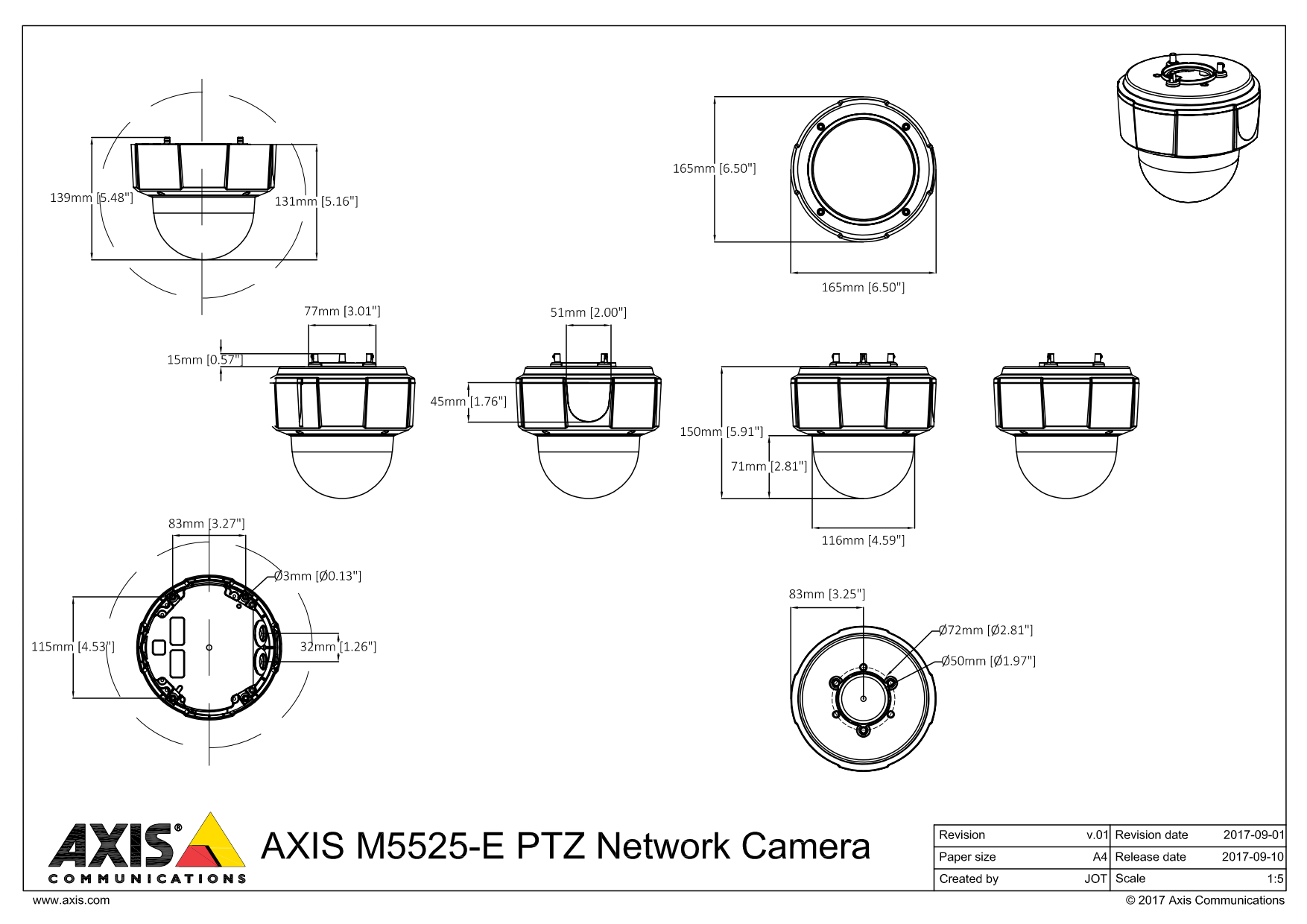 M5525-E Dimensions M5525-E
