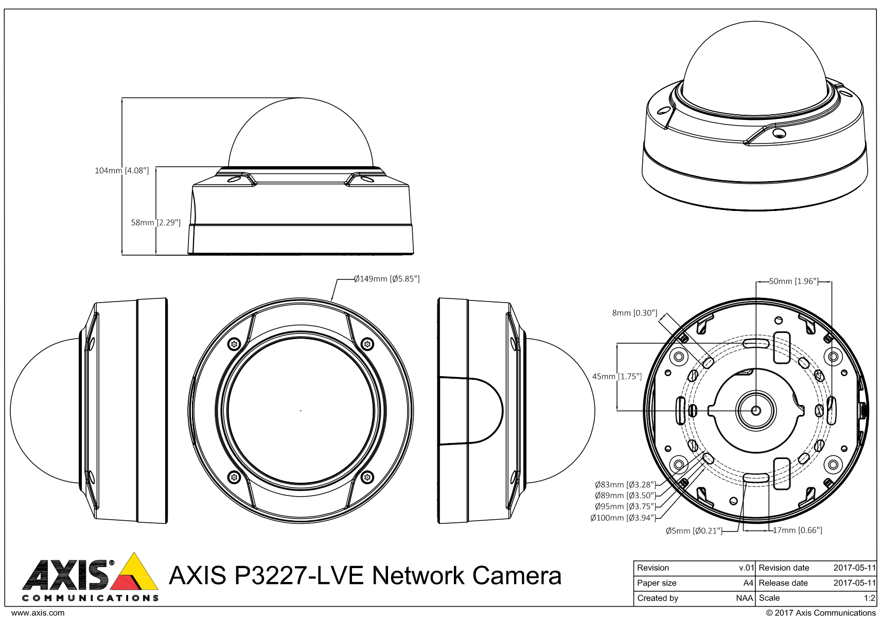 P3227-LVE Dimensions