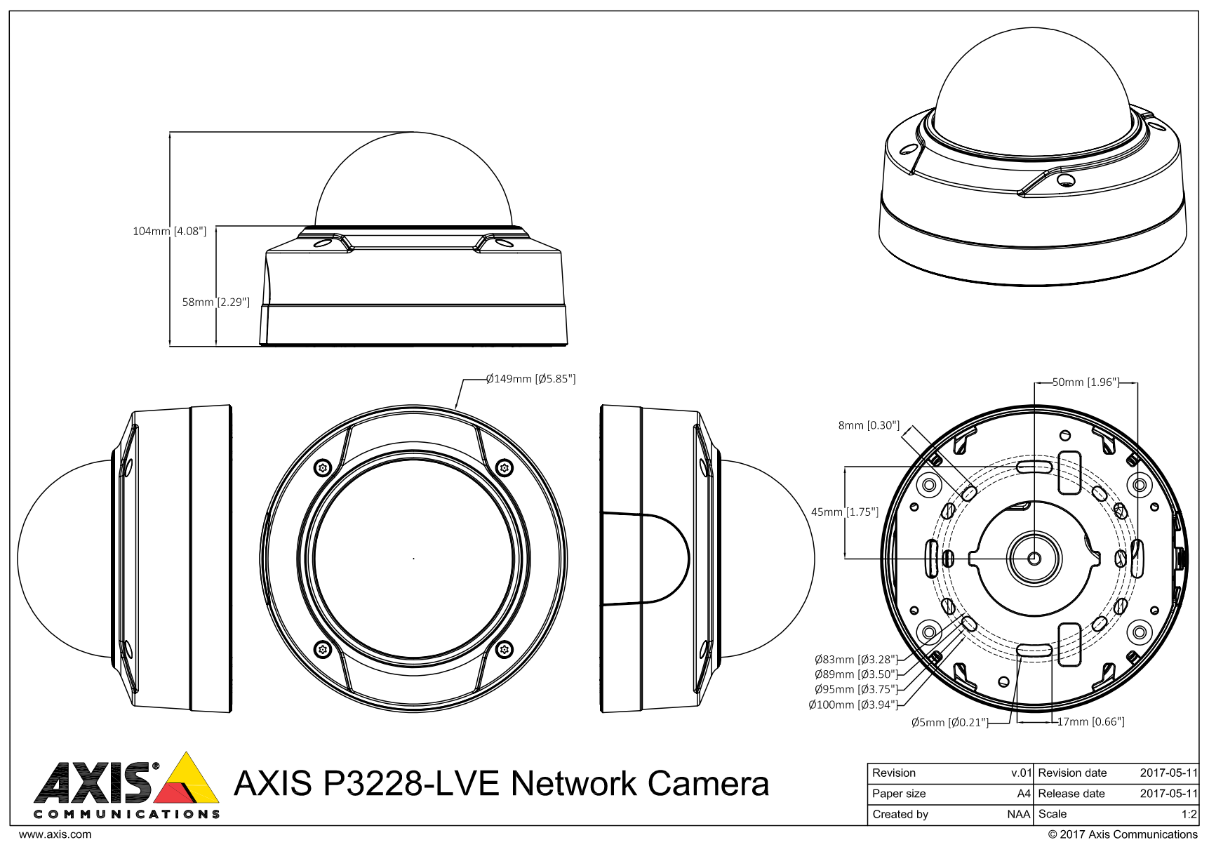P3228-LVE Dimensions