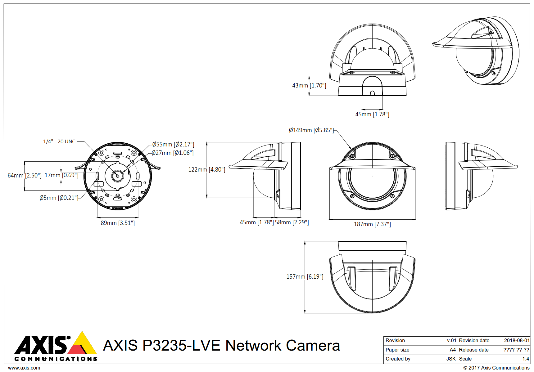 P3235-LVE Dimensions