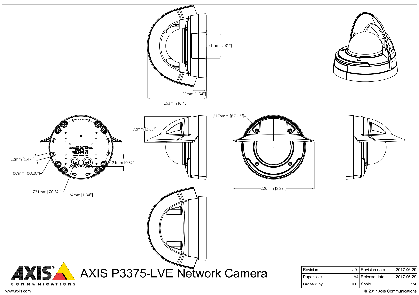 P3375-LVE Dimensions P3375-LVE