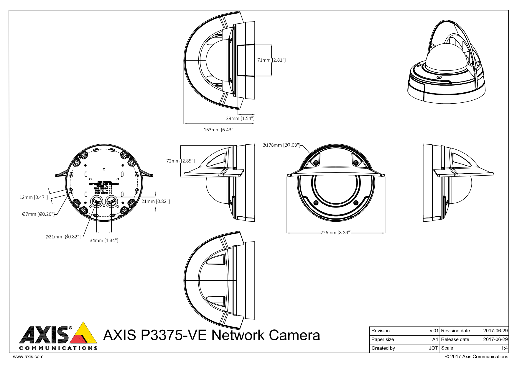 P3375-VE Dimensions P3375-VE