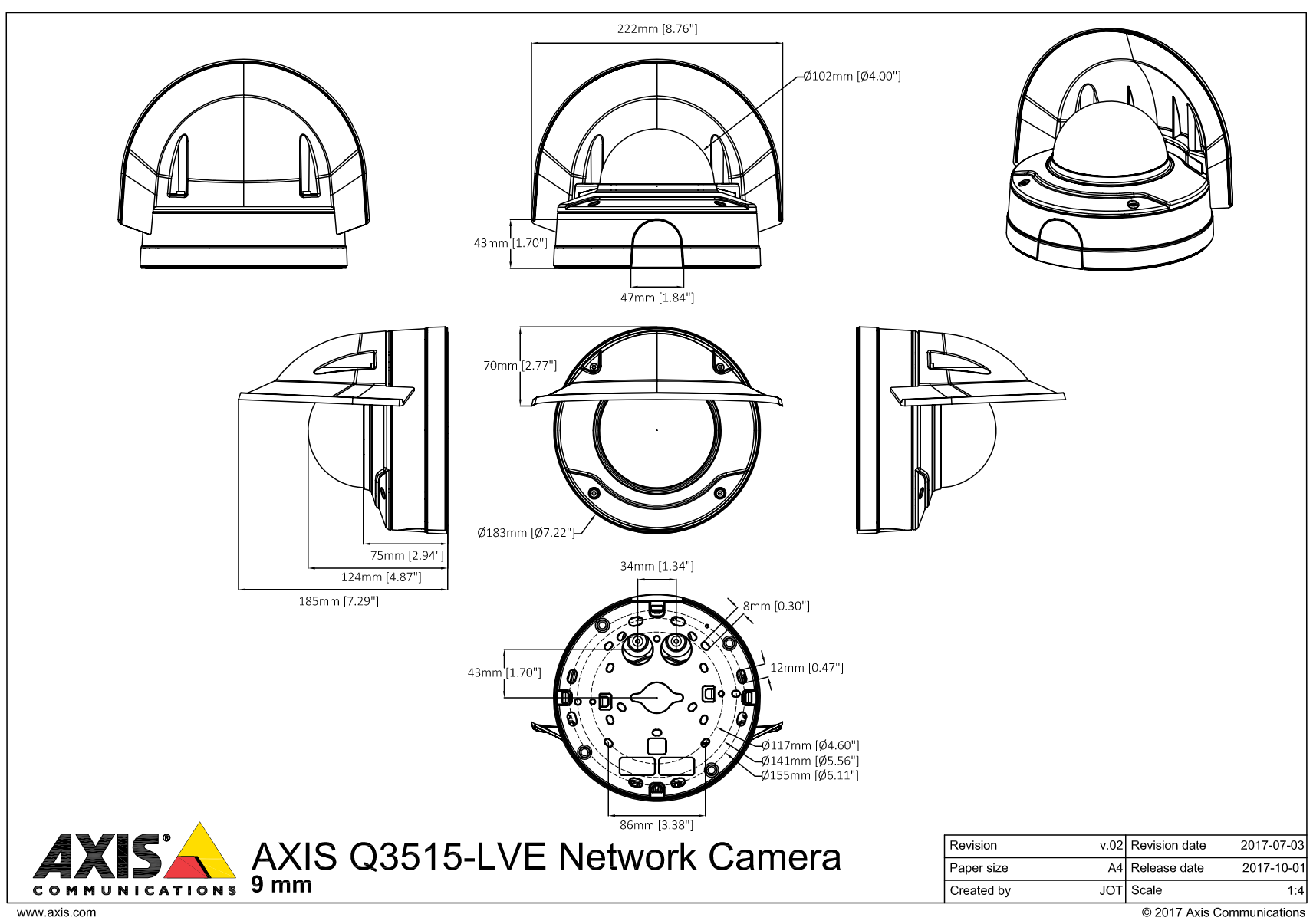 Q3515-LVE Dimensions