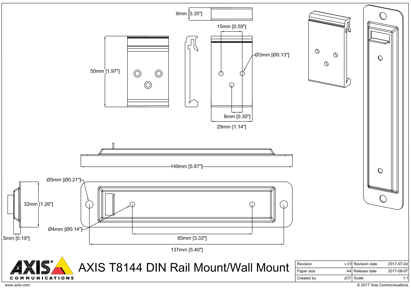 T8144 Dimensions T8144