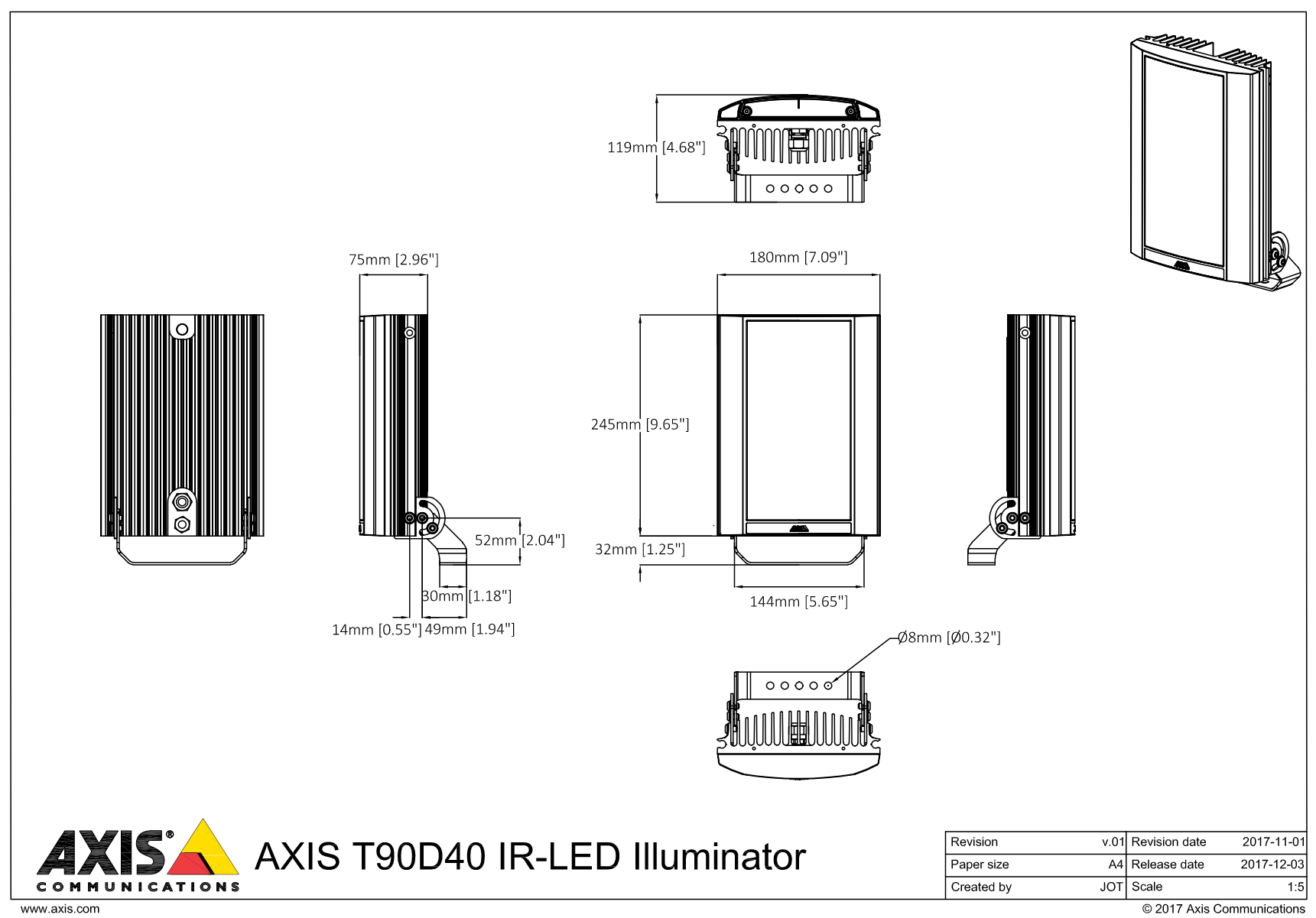 T90D40 Dimensions T90D40