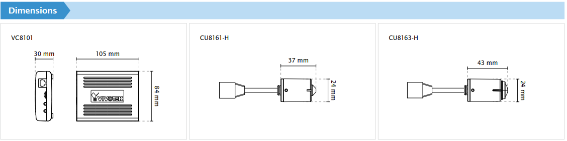 VC8101 Dimensions