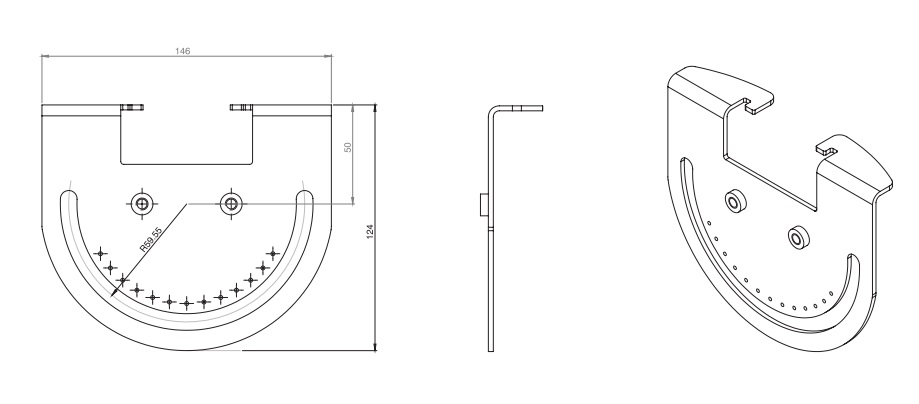 rayTEC vub-plate-1x16 dimensions